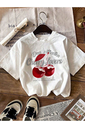 UNISEX OVERSIZE CHERRY LOVERS BASKILI T-SHIRT