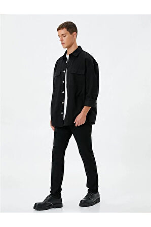4wam40031nd 999 Siyah Erkek Pamuk Denim Basic Pantolon