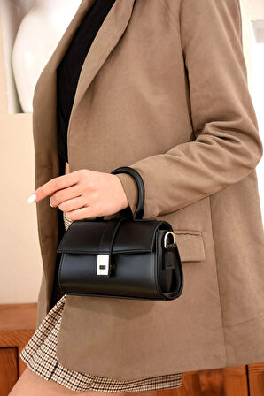 Omuz Çantası Kadın Siyah Est226 Mini El Ve Omuz Çantası Şık Tasarım Ayarlanabilir Askılı