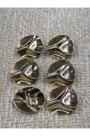 Özel tasarım 6lı gold üzeri kabartma detay büyük düğme seti(2.8cm)