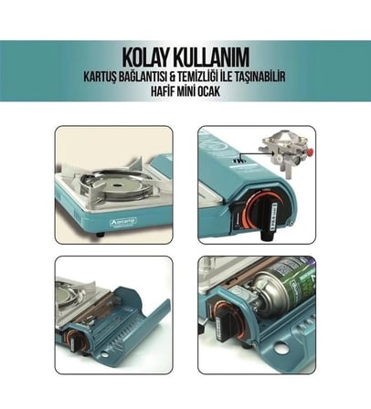 Orcamp Pro Seramik Portatif Kamp Ocağı Mavi CK-508 + 5 Ad 227gr Gaz