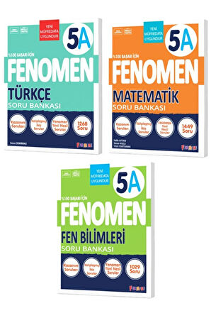 FENOMEN 5 FEN BİLİMLERİ (A) +  TÜRKÇE (A) + MATEMATİK (A) SORU BANKASI 3 LÜ SET YENİ ÜRÜN