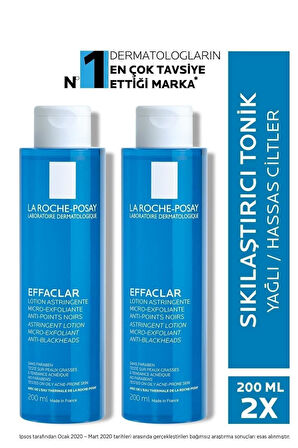 La Roche Posay Effaclar Mikro Soyucu Tonik Yağlı/Akneye Eğilim Gösteren Ciltler Ciltler Gözenek Sıkılaştırıcı 200ml 2 Adet