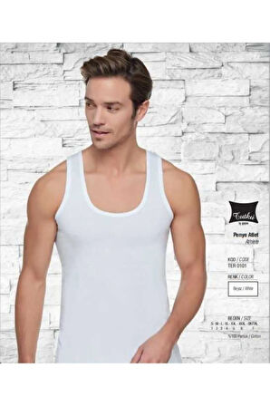 Erkek Beyaz 6'lı Paket Atlet % 100 Pamuk 0101