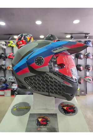 TOURMAX X SARABE MT GUN MET BMW COLORS Çeneden Açılır Kask