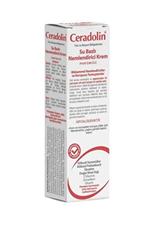 CERADOLİN Parfümsüz Su Bazlı Nemlendirici Krem 50 ml X 3 Adet