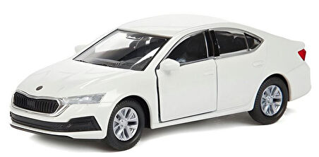 Oyuncak Metal Model Araba 1/36 Çek Bırak Beyaz Octavia