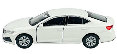 Oyuncak Metal Model Araba 1/36 Çek Bırak Beyaz Octavia