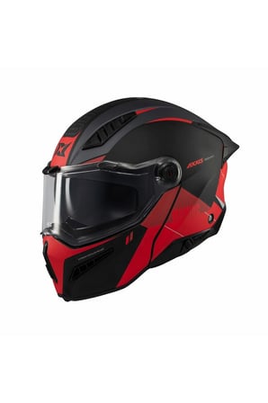 Ghostfighter SV Maniac B5 Black Red Motosiklet Çene Açılır Kask