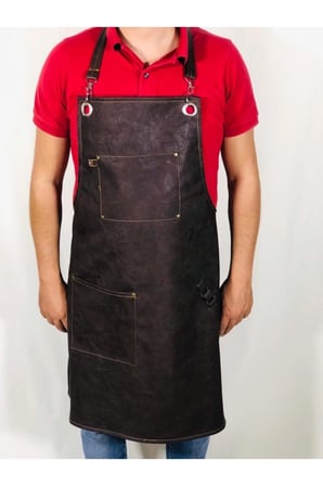 Leke Tutmaz Deri Kasap Önlüğü Yeni Trend Cafe Restoran Bar Garson Chef Deri Önlük