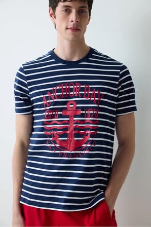 Stripe Anchor Çok Renkli Şortlu Pijama Takımı
