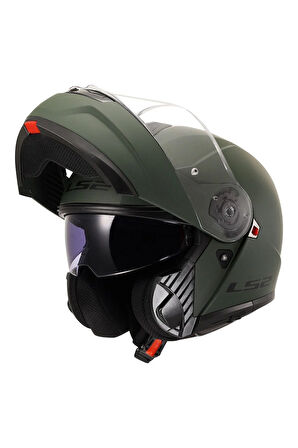 STROBE 2 MAT YEŞİL ÇENEDEN AÇILIR MOTOSİKLET KASKI