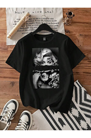 Unisex Kadın Baskılı Oversize Tshirt