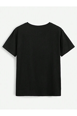 Unisex Kadın Baskılı Oversize Tshirt