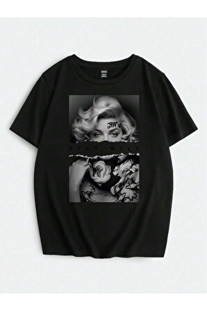 Unisex Kadın Baskılı Oversize Tshirt