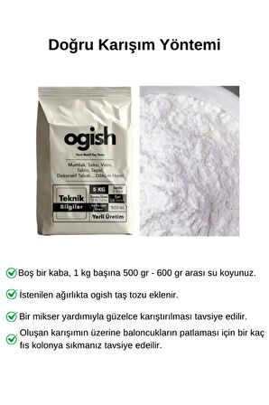 Premium Taş Tozu - Hızlı Donan Profesyonel Taş Tozu - Mumluk & Vazo Döküm Beton Harcı | 15 KG |