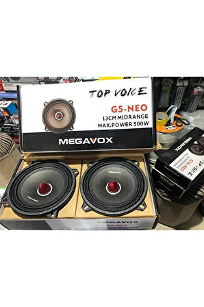 Megavox G5 Neo Seri 13 Cm Neodyum Mıknatıslı Midrange 500W Maksimum 100W RMS