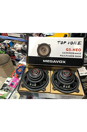 Megavox G5 Neo Seri 13 Cm Neodyum Mıknatıslı Midrange 500W Maksimum 100W RMS