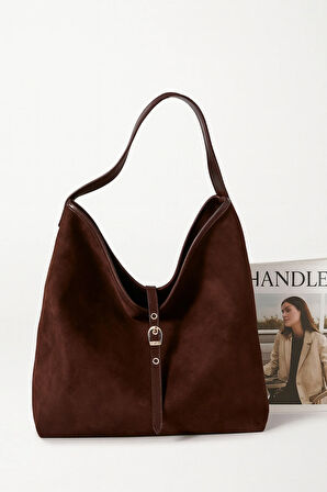 Lüks Süet Salaş Omuz Çantası Dilli