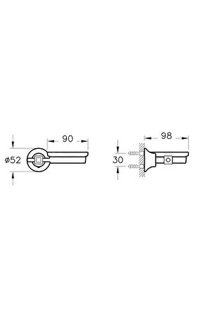 Juno Classic A44418 Katı Sabunluk, Krom