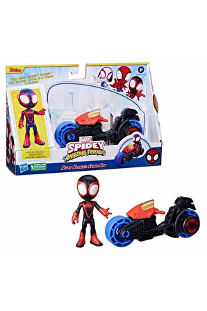 Spider And His Amazing Friends Motosiklet Ve Figür Morales Spider Man F7460