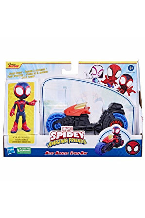 Spider And His Amazing Friends Motosiklet Ve Figür Morales Spider Man F7460
