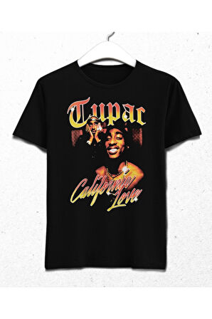 Erkek Siyah Tupac California Love Tişört
