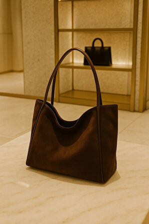 Lüks Suede Omuz ve Günlük Tote Çanta