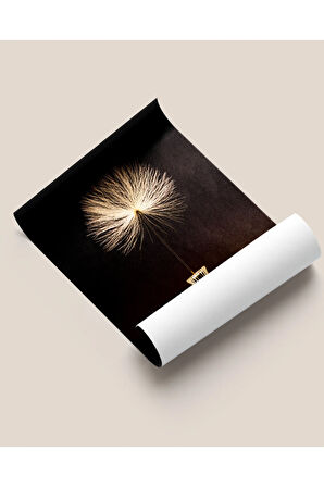 Çerçevesiz Poster Cam Vazo ve Karahindiba Çiçeği