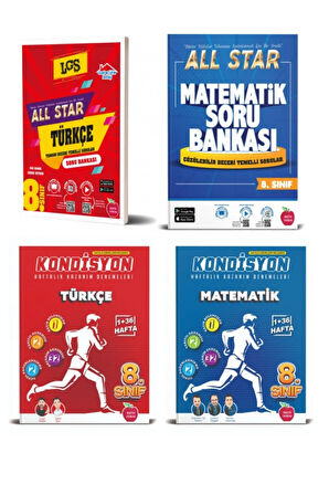 8.sınıf Türkçe, Matematik All Star Soru Bankası Kondisyon Deneme Seti Hediyeli