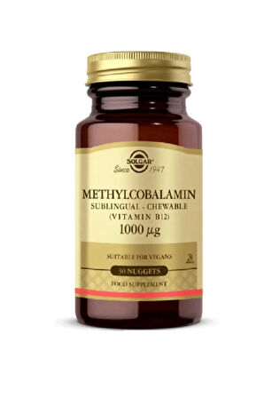 Solgar Methylcobalamin B12 1000 mcg 30 Dilaltı Tableti