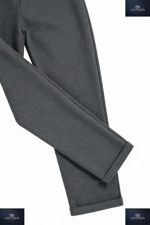 Erkek Çocuk Pantolon Bel Lastikli Likralı Paça Katlamalı Joger Stil