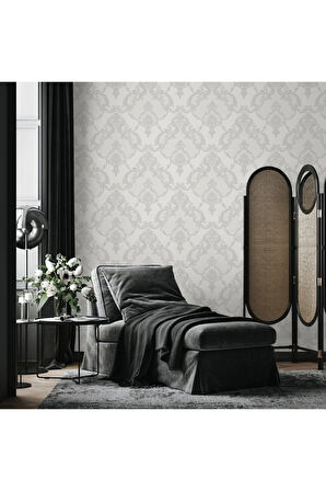 Dante 1403-2 Damask Desenli Duvar Kağıdı (gri)