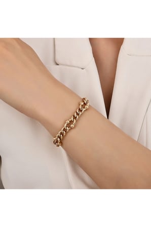 Altın Toplu Zincir Bileklik - 14K