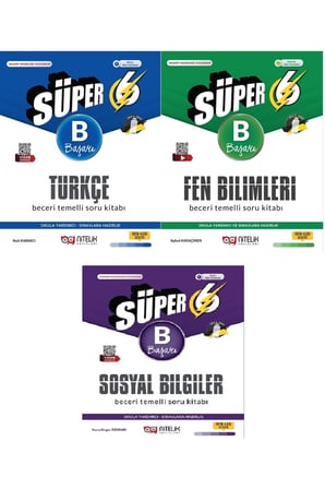 NİTELİK 6.SINIF SÜPER TÜRKÇE-FEN BİLİMLERİ-SOSYAL BİLGİLER SORU KİTABI (B) 3 KİTAP "YENİ MÜFREDAT"