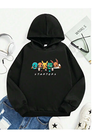 Çocuk Kapüşonlu Baskılı Sweatshirt