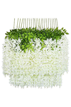 Yapay Sarkan Akasya Çiçeği 100 Cm Beyaz 12 Li Paket Ev Dekoru