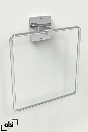 Kare Yapışkanlı Gümüş Kare Havluluk Banyo Havlu Kare Pratik Askılık