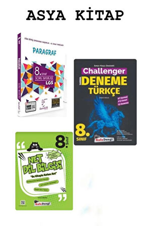 8.Sınıf Karekök Yayınları Paragraf + Kafa Dengi Yayınları Net Dil Bilgisi Soru Bankası+ Challenger T