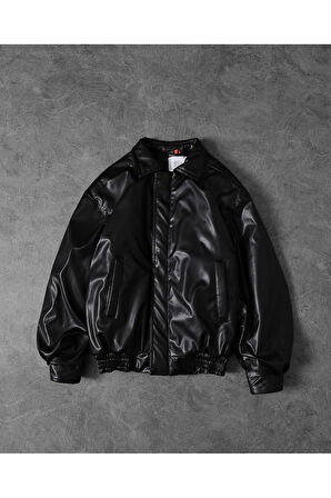 Erkek 90’s Vintage Kalıp Oversize Deri Ceket