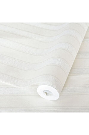 Seyyah 1306-2 Düz Çizgili Duvar Kağıdı (açık Gümüş)