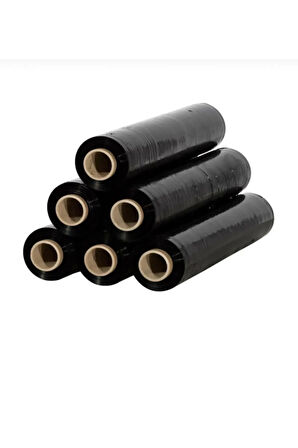 6'lı Siyah Palet Streç Film 17 Micron X 50 Cm X 200 Mt