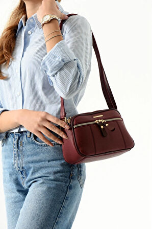 Kadın Lüks Çapraz Askılı Çok Bölmeli Omuz çantası