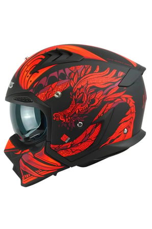 Motosiklet Kaskı Hunter SV Oni B5 Matt Red Sport Moduler Motorcu Kaskı Off-Road