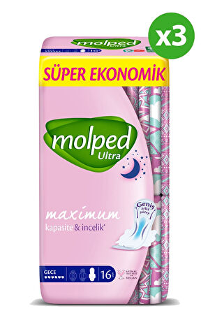 Ultra Süper Ekonomik Gece Hijyenik Ped 48'li