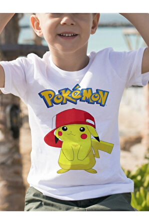Unisex Pokemon Pikachu Çocuk Tişört