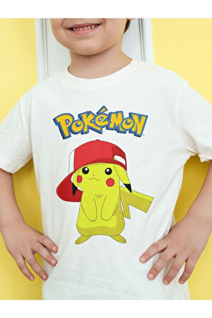 Unisex Pokemon Pikachu Çocuk Tişört