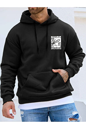 LUNAVISITA Sweatshirt Baskılı Kapşonlu