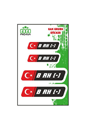 Kan Grubu Iı B Rh(-) Siyah Dörtlü Damla Etiket