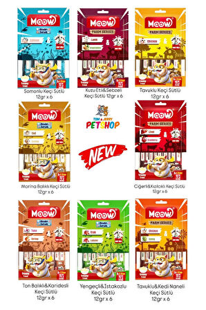 Moow En Yeni Mix Karışık Keçi Sütlü  Kedi Krema Ödülü 12 Gr x 48 adet